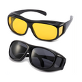 Solucion de Vision Total para conducir⭐ Paquete de 2 gafas vision HD día y noche, diseño ajustable sobre gafas