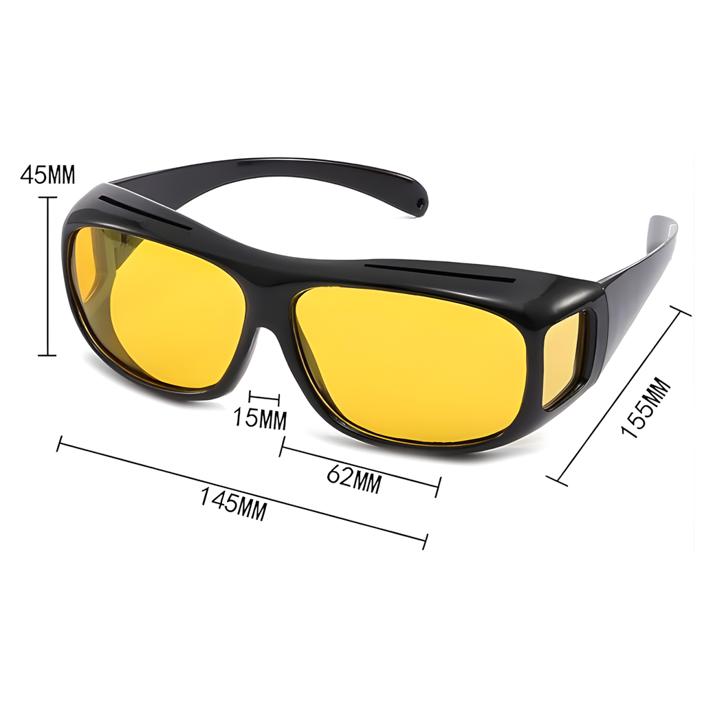 Solucion de Vision Total para conducir⭐ Paquete de 2 gafas vision HD día y noche, diseño ajustable sobre gafas