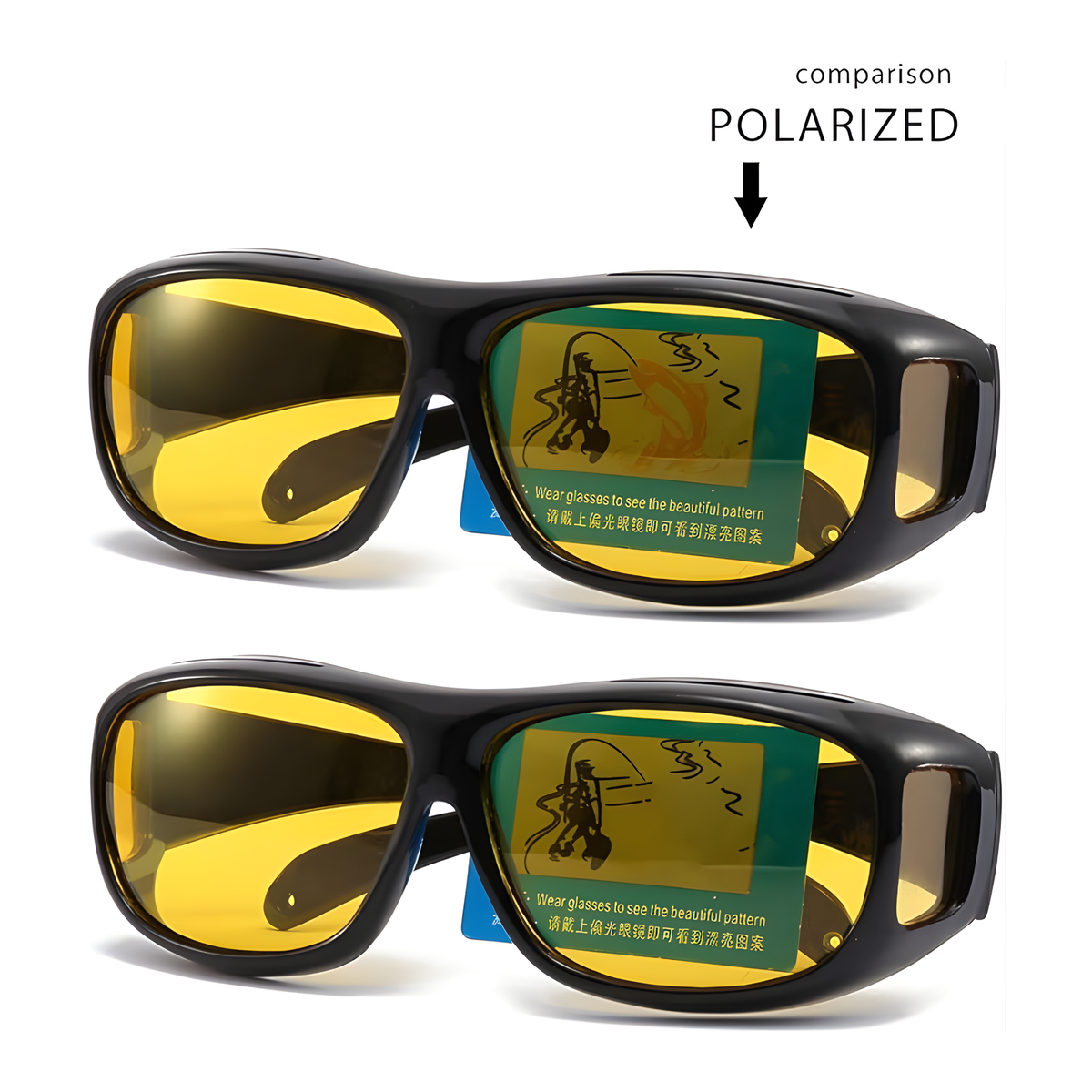 Solucion de Vision Total para conducir⭐ Paquete de 2 gafas vision HD día y noche, diseño ajustable sobre gafas
