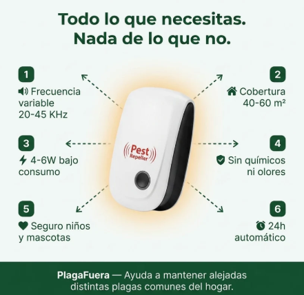 Repelente Ultrasonico de Plagas Potente - Tu Hogar Libre de Plagas